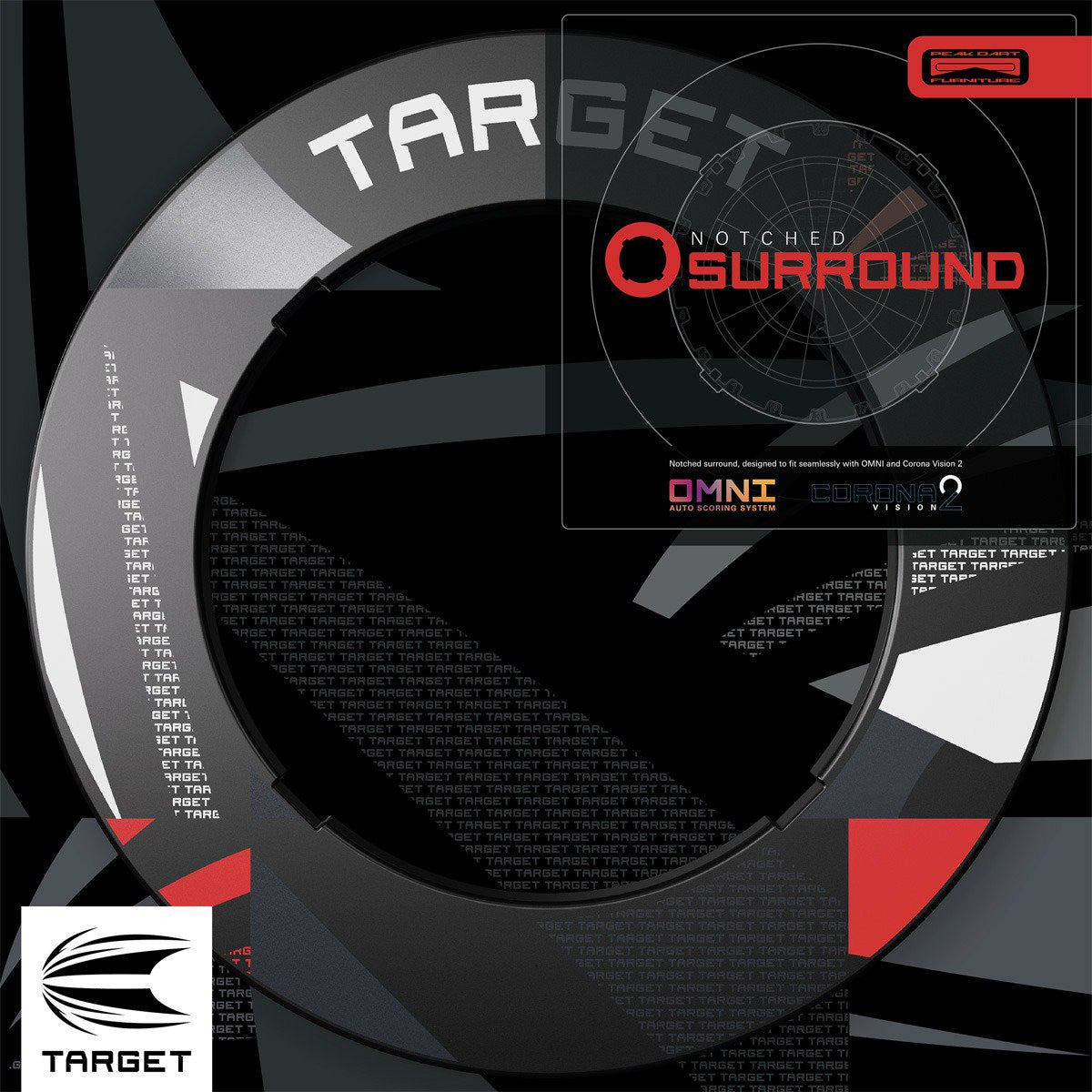 Target Patterned Notched Surround Black (detail 1)