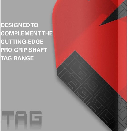 Target Tag 3 Set Black Red NO2 - Dart Flights (detail 1)