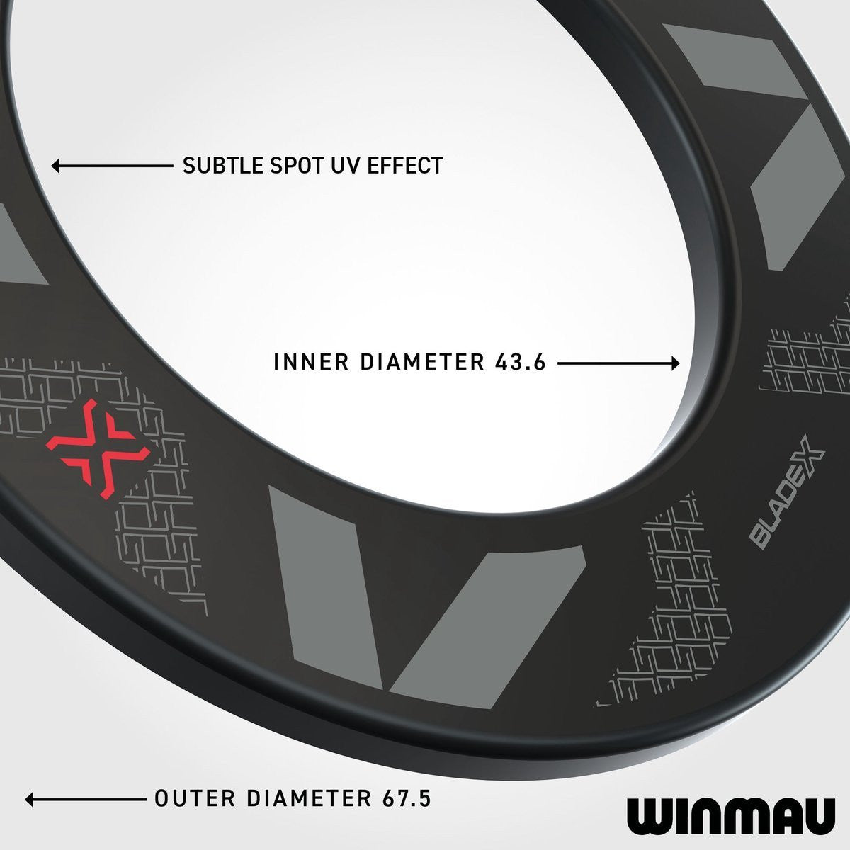 Winmau Blade X Black Red - Dartbord Surround (detail 2)