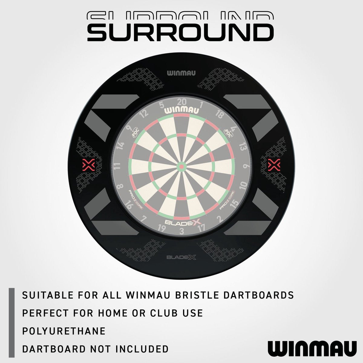 Winmau Blade X Black Red - Dartbord Surround (detail 3)