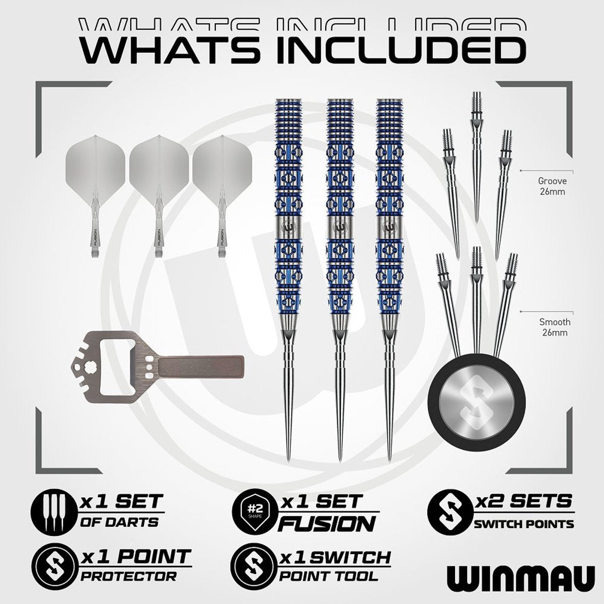Winmau Lunaris Tapered 90% Switch Dartpijlen (detail 5)